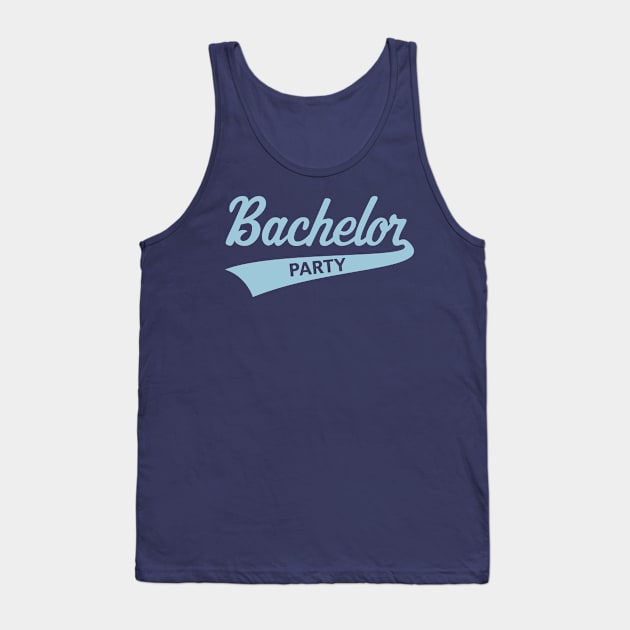 Bachelor Party (Stag Party / Team Groom / Lettering / Sky-Blue) Tank Top by MrFaulbaum